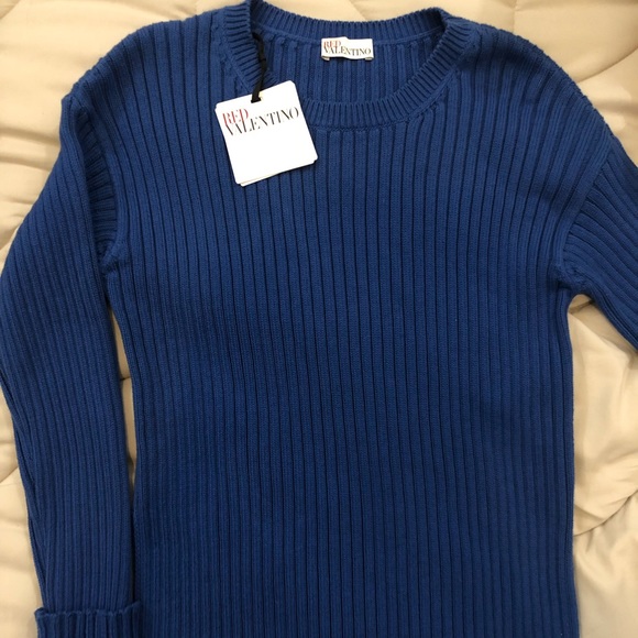 RED VALENTINO Blue Crewneck Sweater-NWT-XS - Picture 7 of 7
